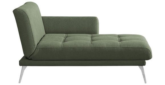 RÉCAMIERE Dunkelgrün - Chromfarben/Dunkelgrün, KONVENTIONELL, Textil/Metall (200/85/106cm) - Novel