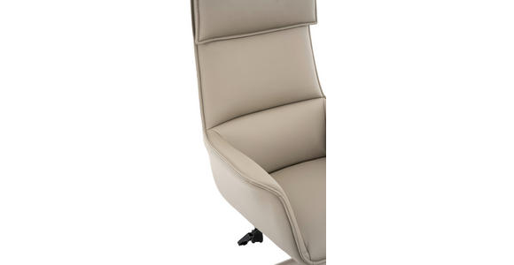 CHEFSESSEL Lederlook Taupe - Taupe, MODERN, Kunststoff/Textil (67/111-121/65cm) - Novel