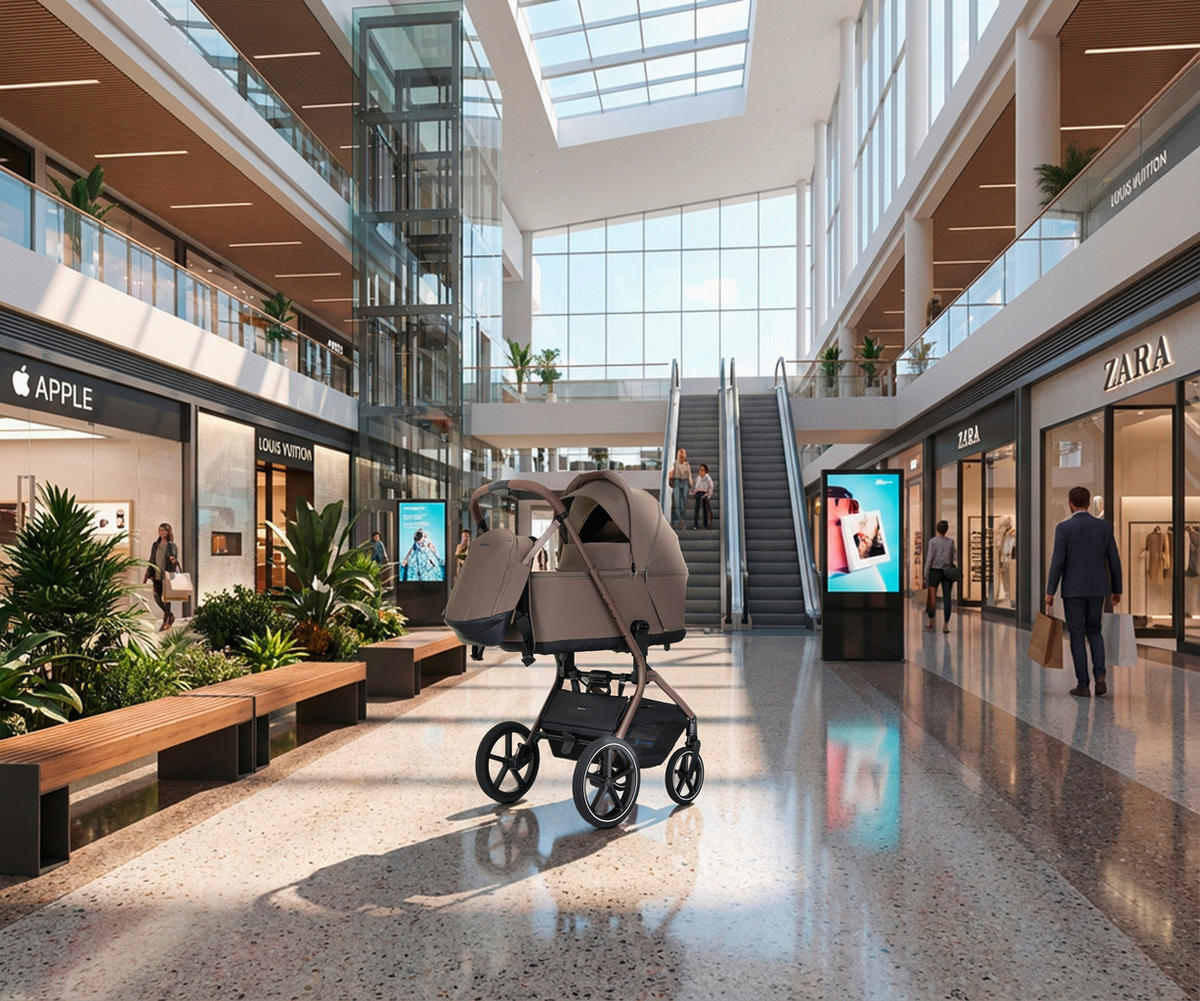 KOMBIKINDERWAGEN MAVI  - Sandfarben, Trend, Textil/Metall (92/55/110,5cm) - My Junior