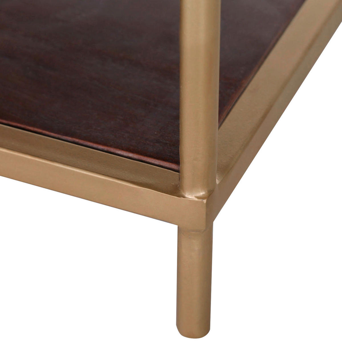 COUCHTISCH in Holz, Metall 120/60/45 cm  - Messingfarben/Akaziefarben, Design, Holz/Metall (120/60/45cm)