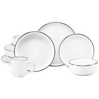 KOMBISERVICE Weiß, Goldfarben Nordic Festive Weiss 10-teilig 2 Personen  - Goldfarben/Weiß, Basics, Keramik - Creatable