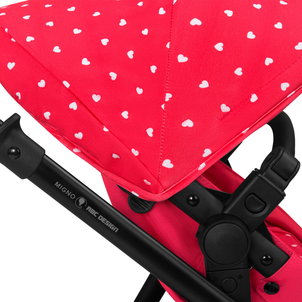 PUPPENWAGEN - Pink/Weiß, Basics, Textil/Metall (62/45/67cm) - ABC Design