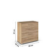 KOMMODE  in 80/81/42 cm  - Silberfarben/Sonoma Eiche, Design, Holzwerkstoff/Kunststoff (80/81/42cm) - Novel