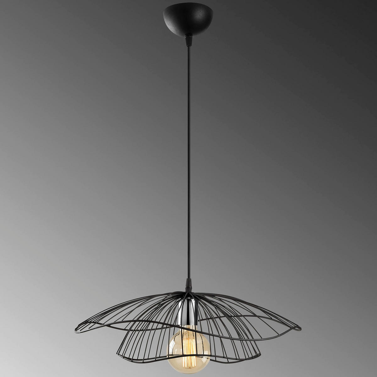 HÄNGELEUCHTE 50/111 cm   - Schwarz, Design, Metall (50/111cm) - P & B