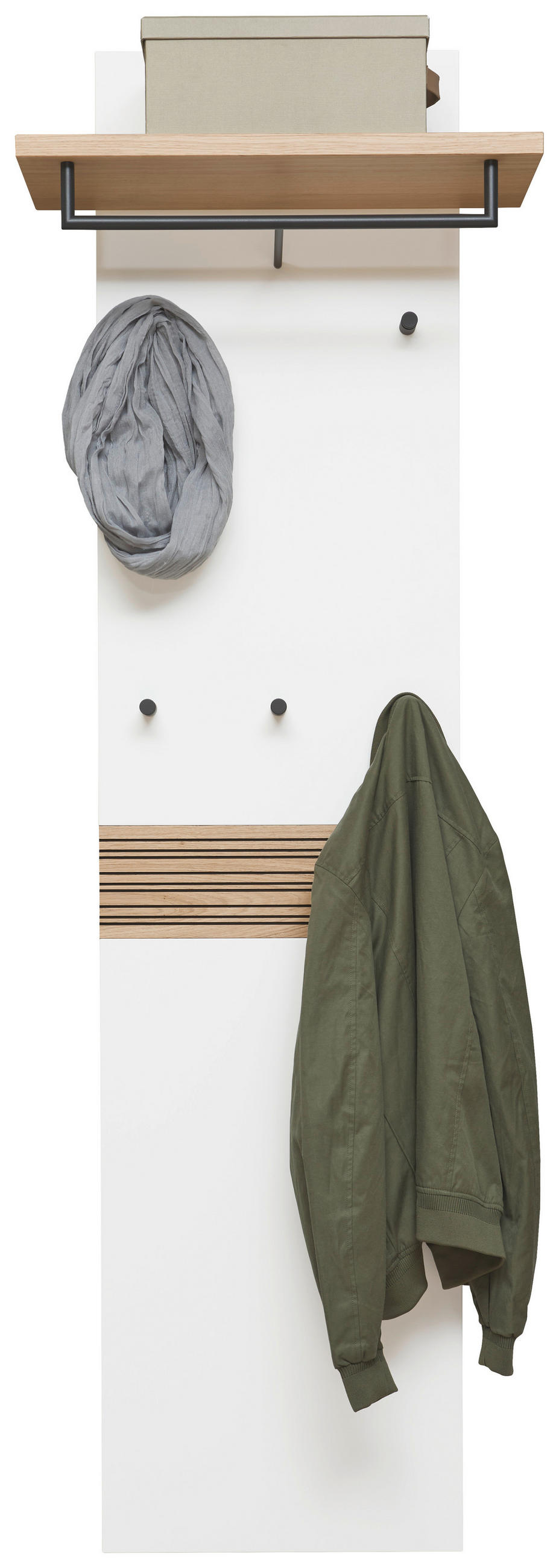 GARDEROBENPANEEL  in 60/187/28 cm  - Eichefarben/Anthrazit, Design, Holzwerkstoff/Metall (60/187/28cm) - Dieter Knoll