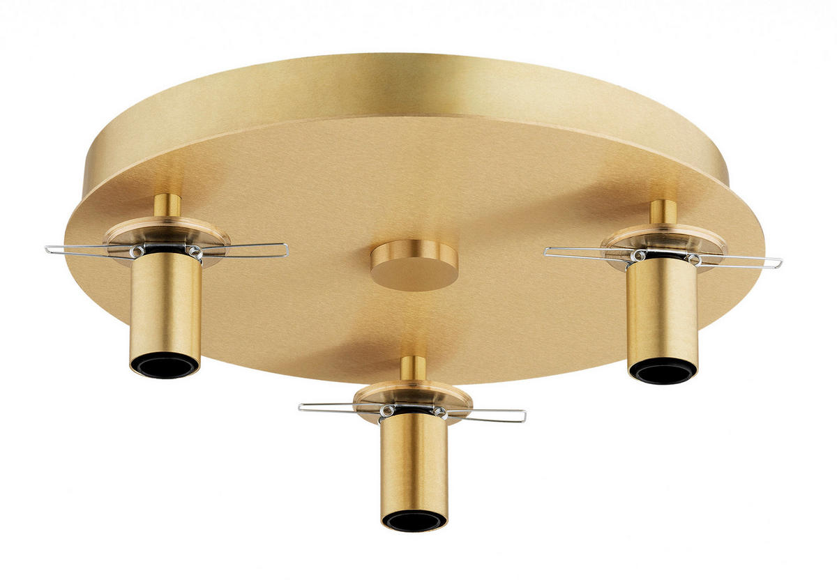 DECKENLEUCHTE PALOMA 17.5/34/34 cm   - Messingfarben/Hellgrau, KONVENTIONELL, Glas/Metall (17.5/34/34cm)