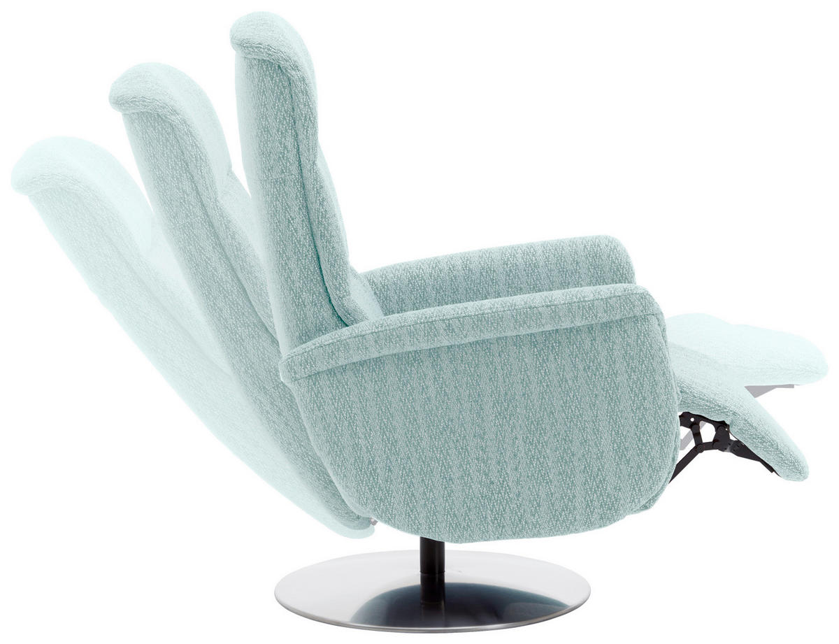 RELAXSESSEL in Textil Hellblau  - Edelstahlfarben/Hellblau, Design, Textil/Metall (71/112/83cm) - Dieter Knoll