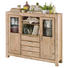 HIGHBOARD Akazie massiv gekalkt, geölt Akaziefarben - Alufarben/Akaziefarben, Design, Glas/Holz (160/145/44cm) - Carryhome