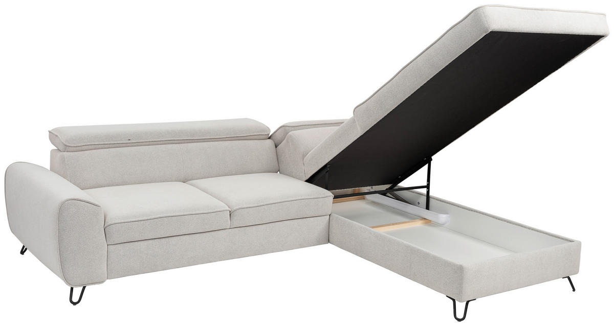HÖRNSOFFA i flatväv vit  - vit/svart, Design, metall/textil (250/200cm) - Stylife