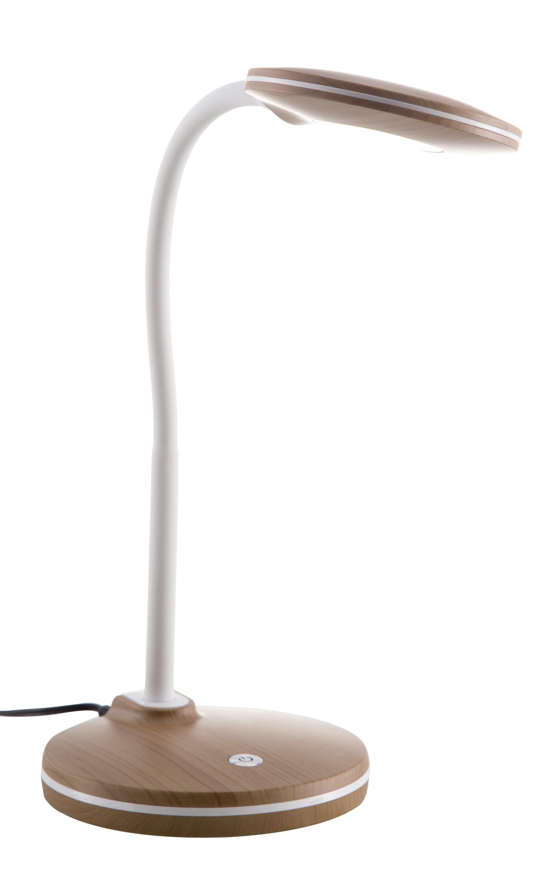 LED STOLNÁ LAMPA, stmievač s regulačným kolieskom, 13/32 cm  - farby dubu/biela, Natur, plast (13/32cm) - Xora