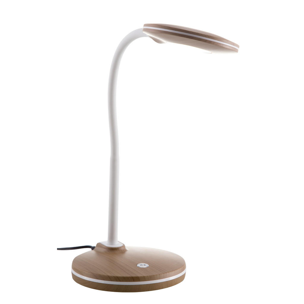 Xora LED LAMPA NA PSACÍ STŮL, stmívač s regulačním kolečkem, 13/32 cm - barvy dubu