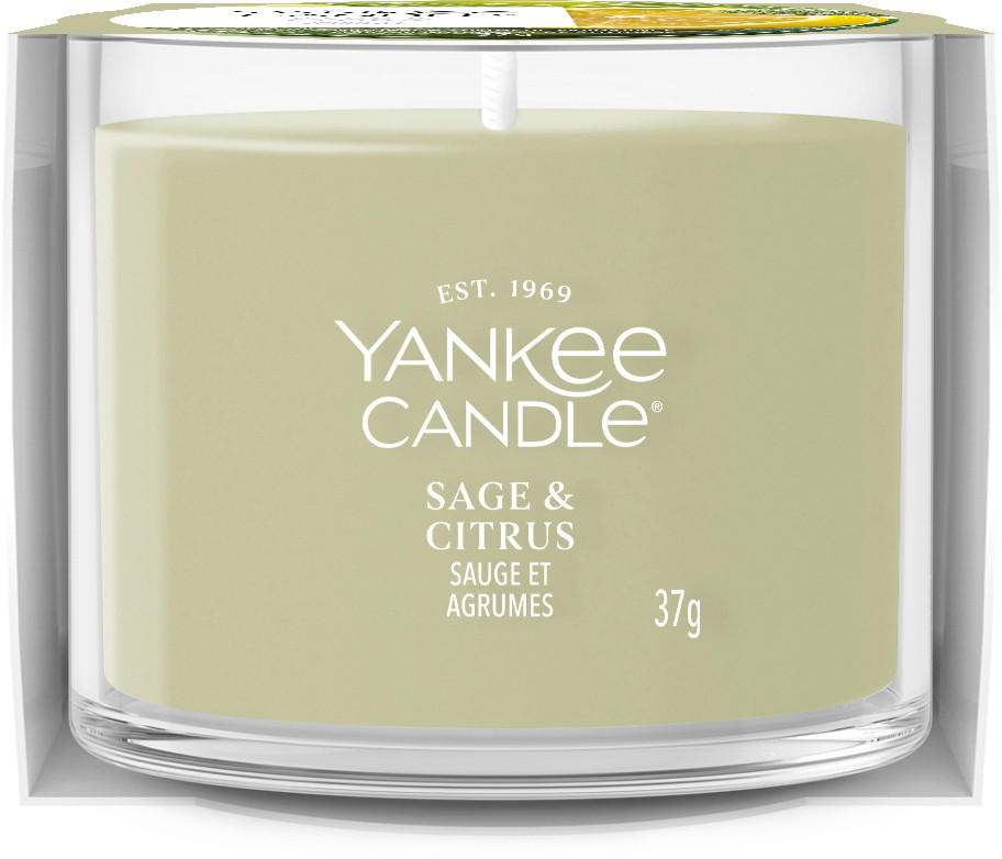 VONNÁ SVÍČKA  - šalvějově zelená/čiré, Basics, parafín/sklo (5,5/4,5/5,5cm) - Yankee Candle