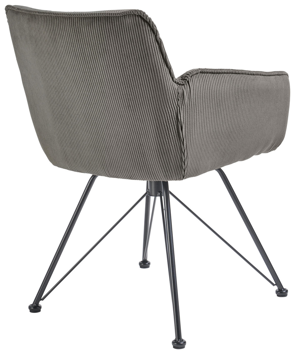 ARMLEHNSTUHL  in Cord  - Schwarz/Grau, Design, Textil/Metall (60/84/65cm) - SetOne by Musterring
