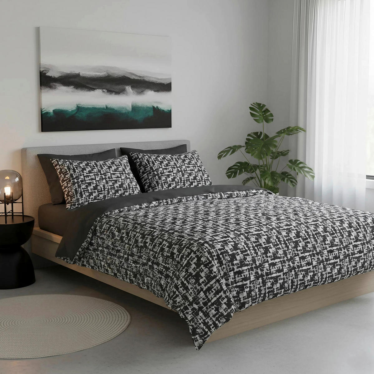 BETTWÄSCHE 135/200 cm  - Dunkelgrau, Basics, Textil (135/200cm)