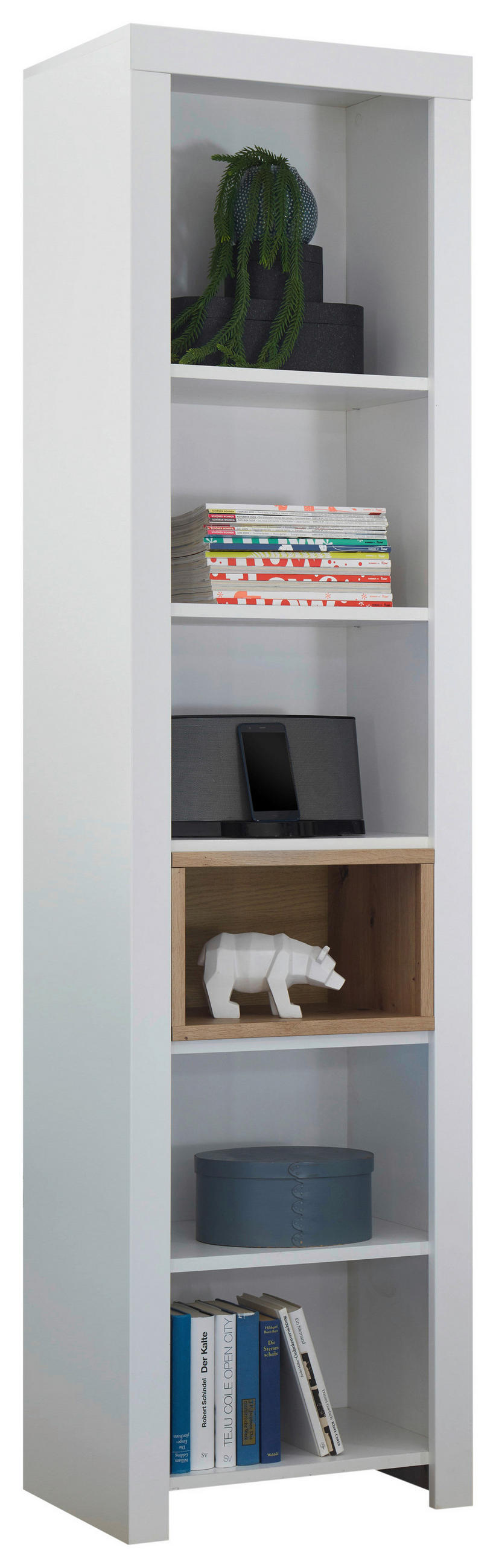 STANDREGAL Weiß, Eiche Artisan  - Weiß/Eiche Artisan, Design, Holzwerkstoff (52/200/36cm) - Xora