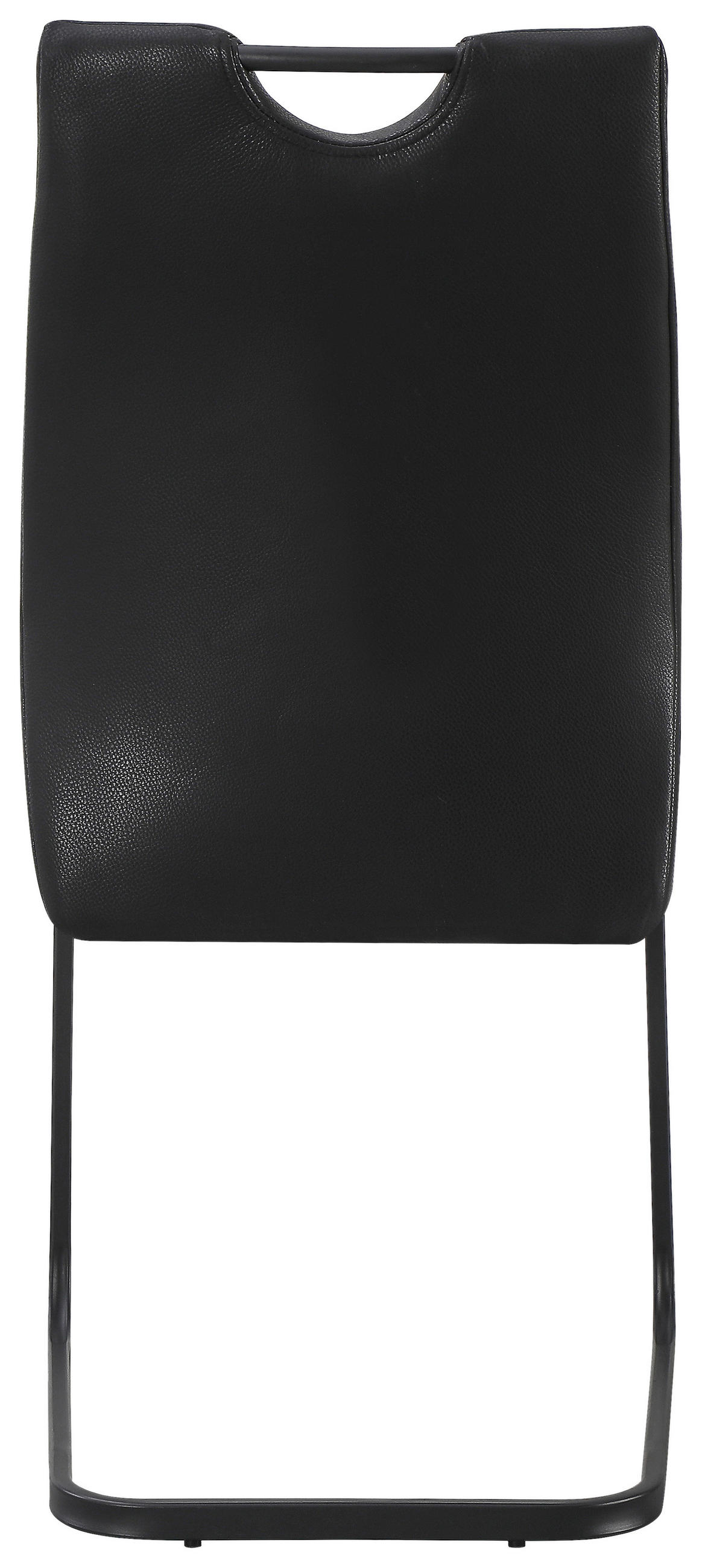 SCHWINGSTUHL    Echtleder  Schwarz  - Schwarz, MODERN, Leder/Metall (45/97/63cm) - Livetastic
