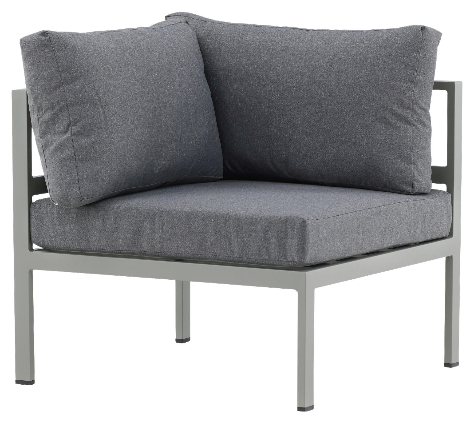 LOUNGEGRUPP HÖRNMODUL  - grå/pastellgrön, Klassisk, metall (74/65/74cm) - Gardenson