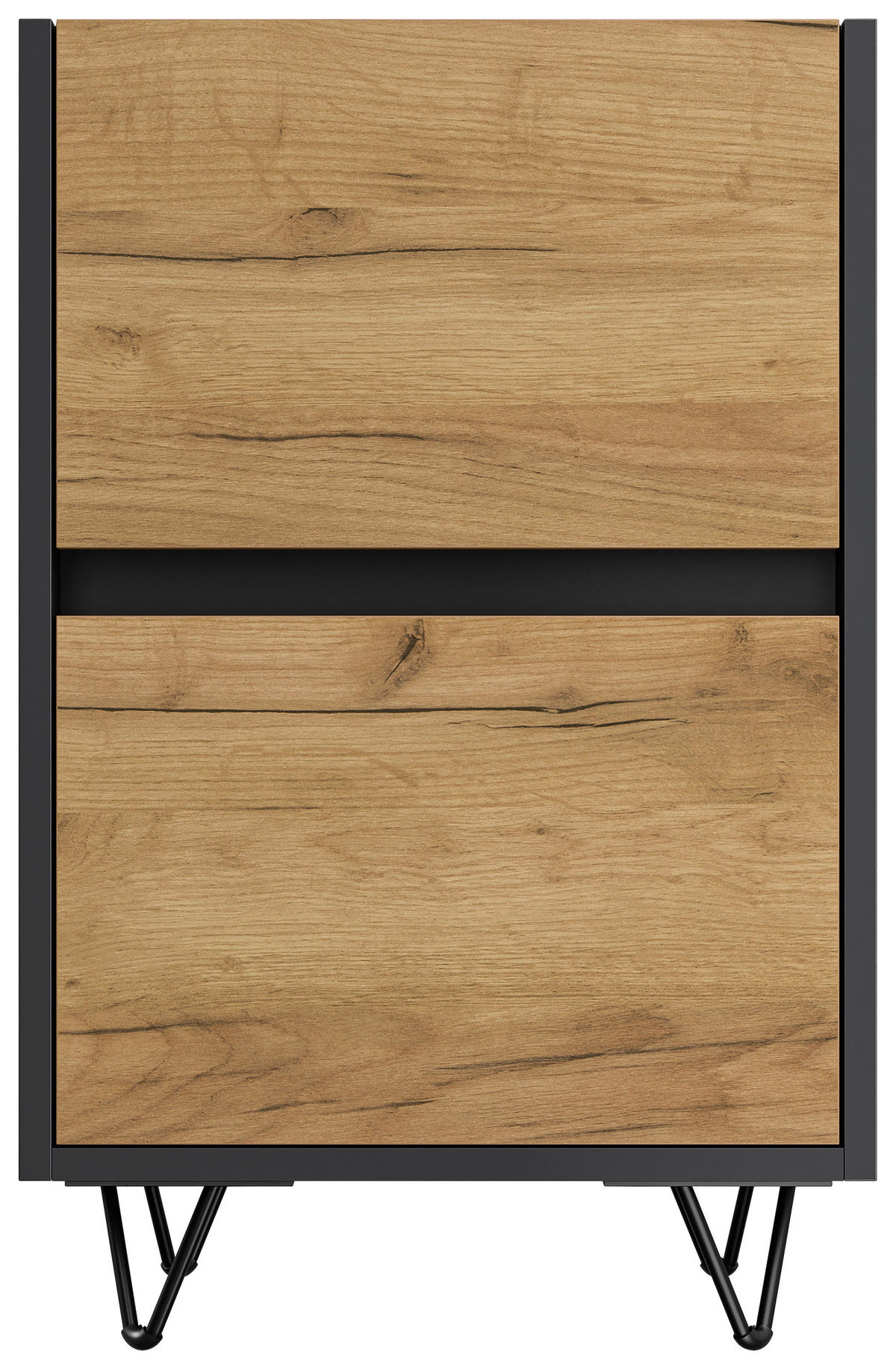 NACHTTISCH 41,2/65/42 cm  - Eichefarben/Graphitfarben, Basics, Holzwerkstoff/Metall (41,2/65/42cm) - MID.YOU