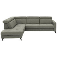 ECKSOFA Beldomo System in Flachgewebe Hellgrau  214/276 cm  - Hellgrau/Schwarz, KONVENTIONELL, Textil/Metall (214/276cm) - Beldomo System