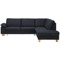 ECKSOFA  in Echtleder Dunkelblau  274/235 cm  - Eichefarben/Beige, KONVENTIONELL, Leder/Holzwerkstoff (274/235cm) - Beldomo Premium