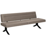 SITZBANK 220/87/70-86 cm Samt Hellbraun, Cappuccino  - Hellbraun/Schwarz, KONVENTIONELL, Textil/Metall (220/87/70-86cm) - Moderano