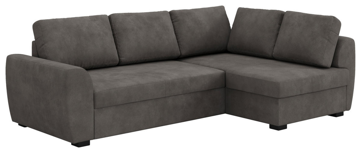 KUTNA GARNITURA tekstil  siva   - siva/crna, Trend, tekstil/plastika (253/154cm) - MID.YOU