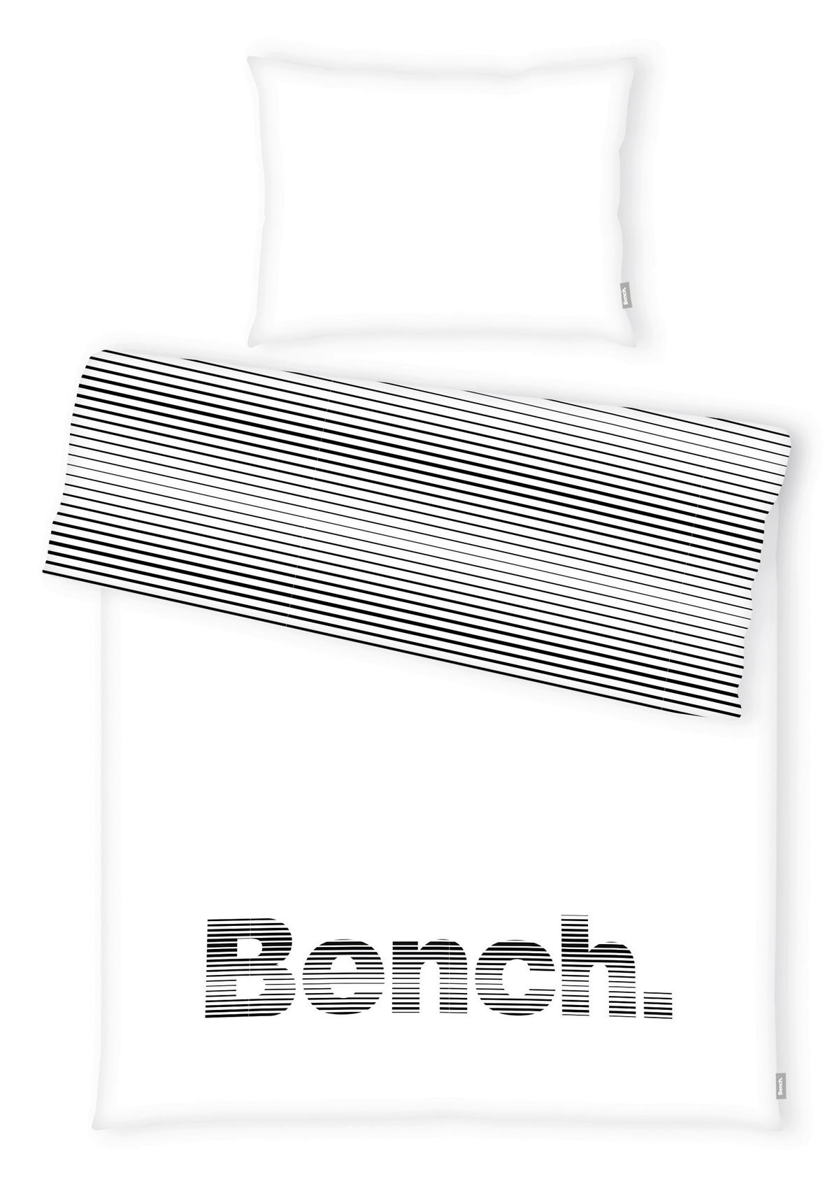 MLADINSKA POSTELJNINA BENCH 140/200 cm renforcé črna, bela  - črna/bela, Konvencionalno, tekstil (140/200cm) - Bench