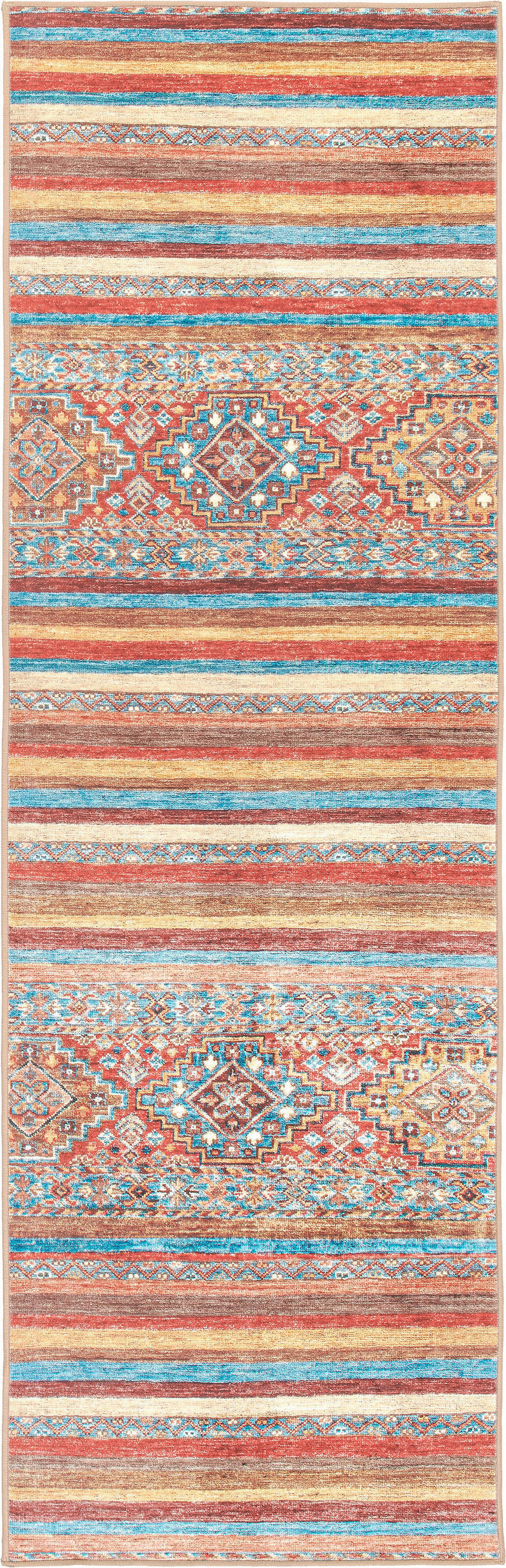 LÄUFER 80/250 cm CORTEA AZMEO, waschbar  - Cognac/Rot, Design, Kunststoff/Textil (80/250cm) - Lindorug