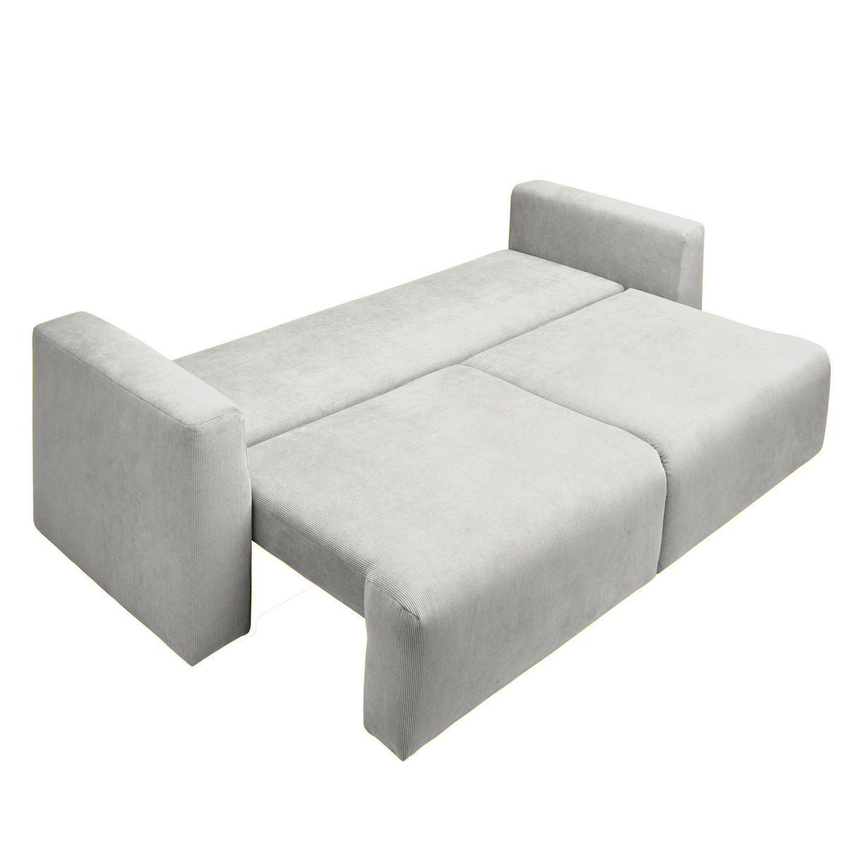 SCHLAFSOFA  mit Stoffauswahl, Schlafen auf Sitzhöhe, Rücken echt Cord Naturfarben  - Schwarz/Naturfarben, Design, Kunststoff/Textil (250/92/105cm) - Carryhome