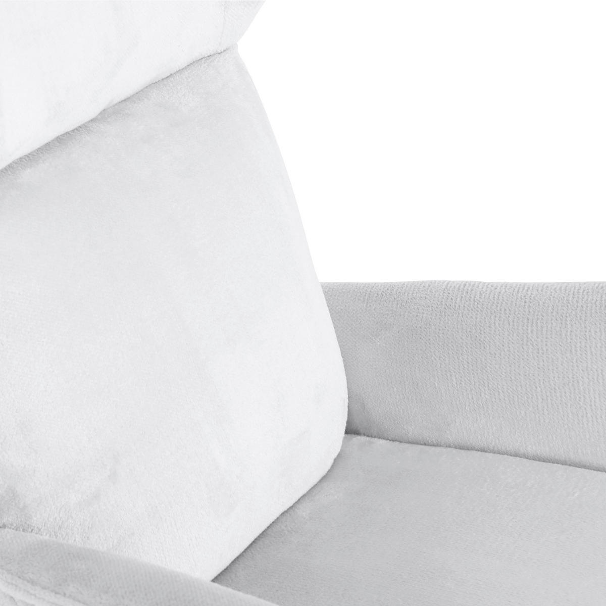 ÖRONLAPPSFÅTÖLJ i plysch vit  - vit/ljusblå, Klassisk, metall/textil (83/110/92cm) - MID.YOU