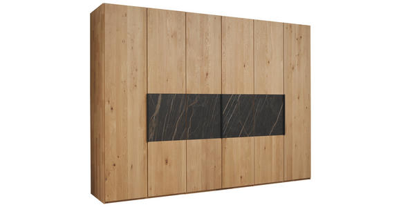 DREHTÜRENSCHRANK in Wildeiche - Wildeiche/Schwarz, Design, Holz/Metall (302/223/62cm) - Valnatura