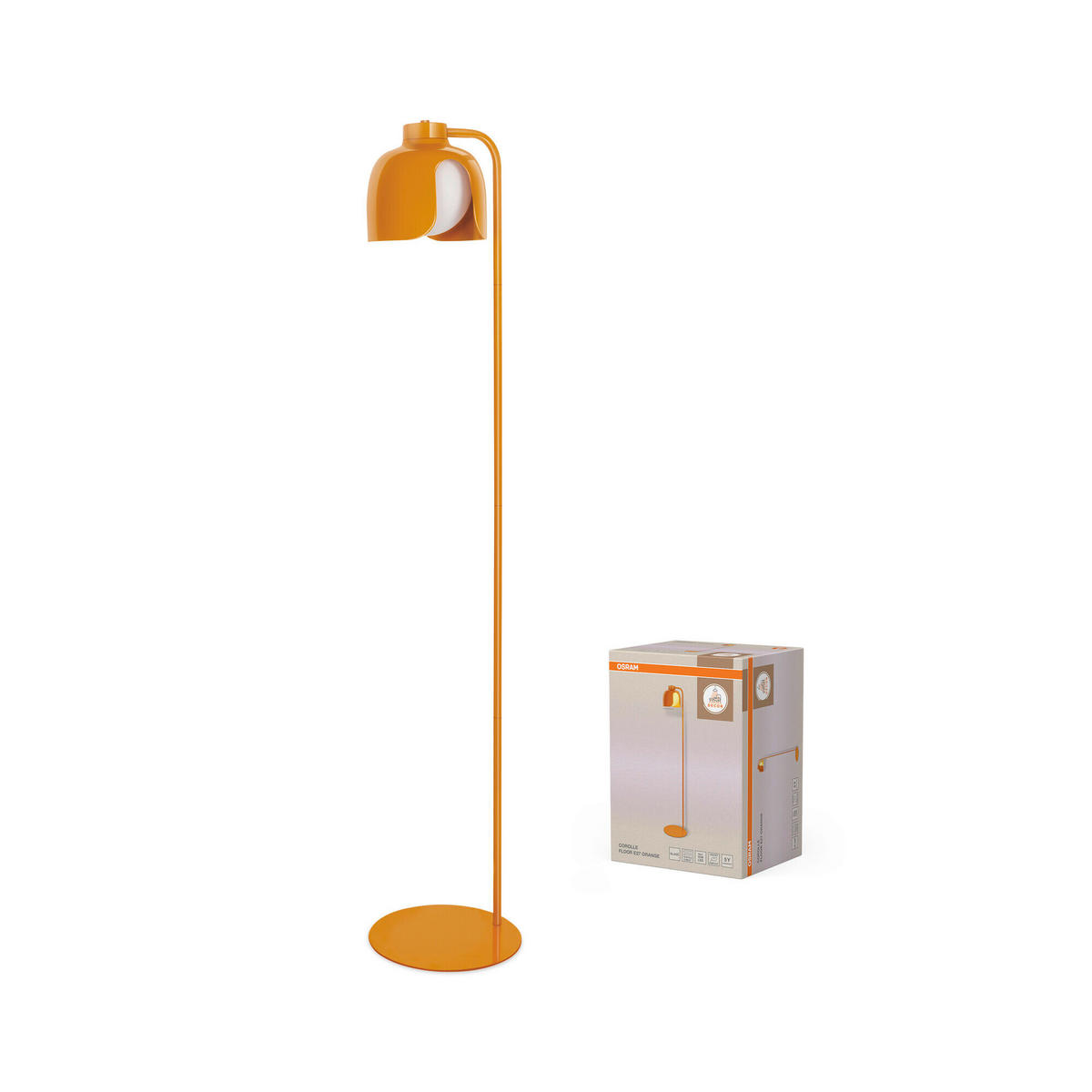STEHLEUCHTE 27/141 cm    - Orange, Basics, Glas/Metall (27/141cm) - Osram