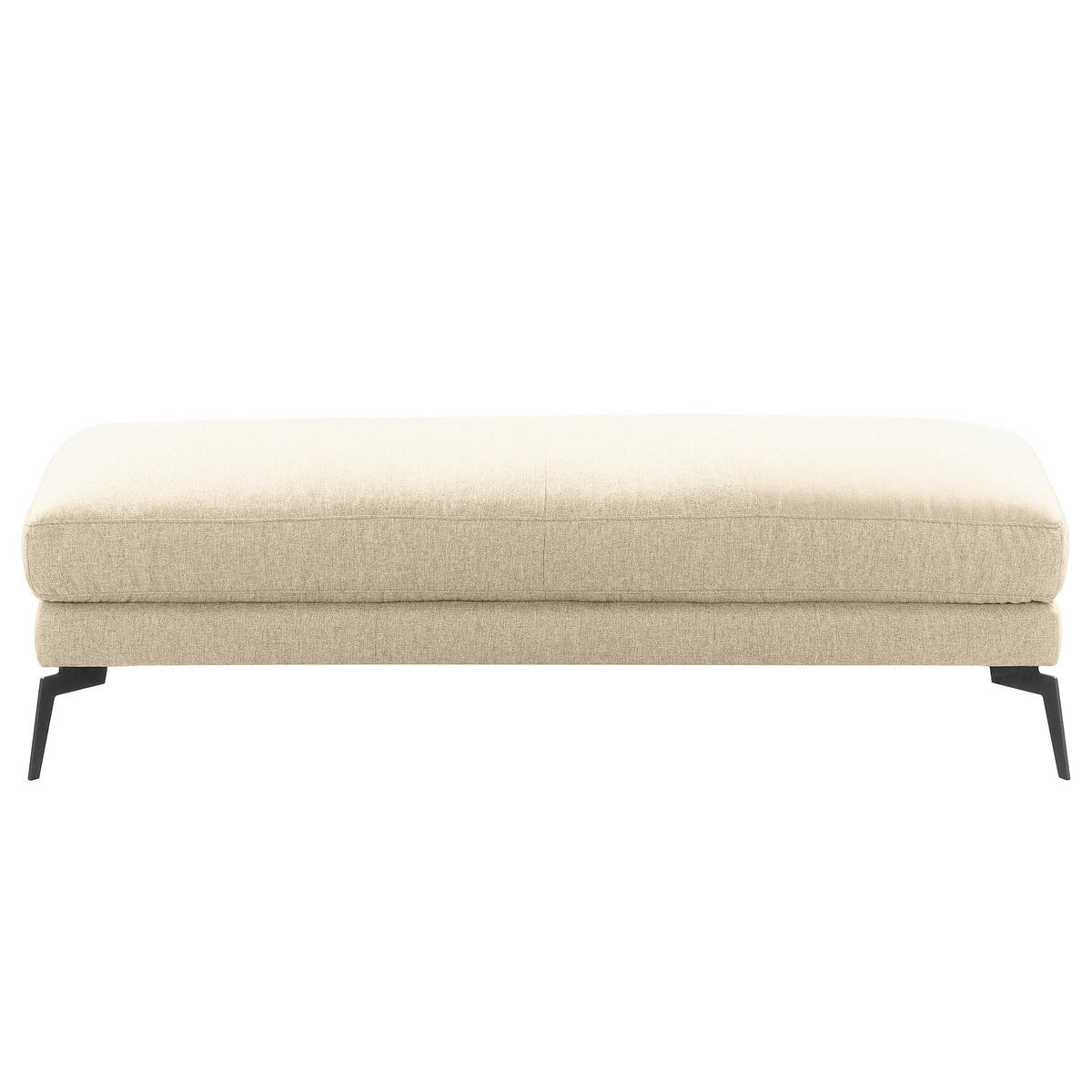 HOCKER BERLIN Webstoff Creme  - Creme/Schwarz, Design, Textil/Metall (163/46/62cm) - Livetastic