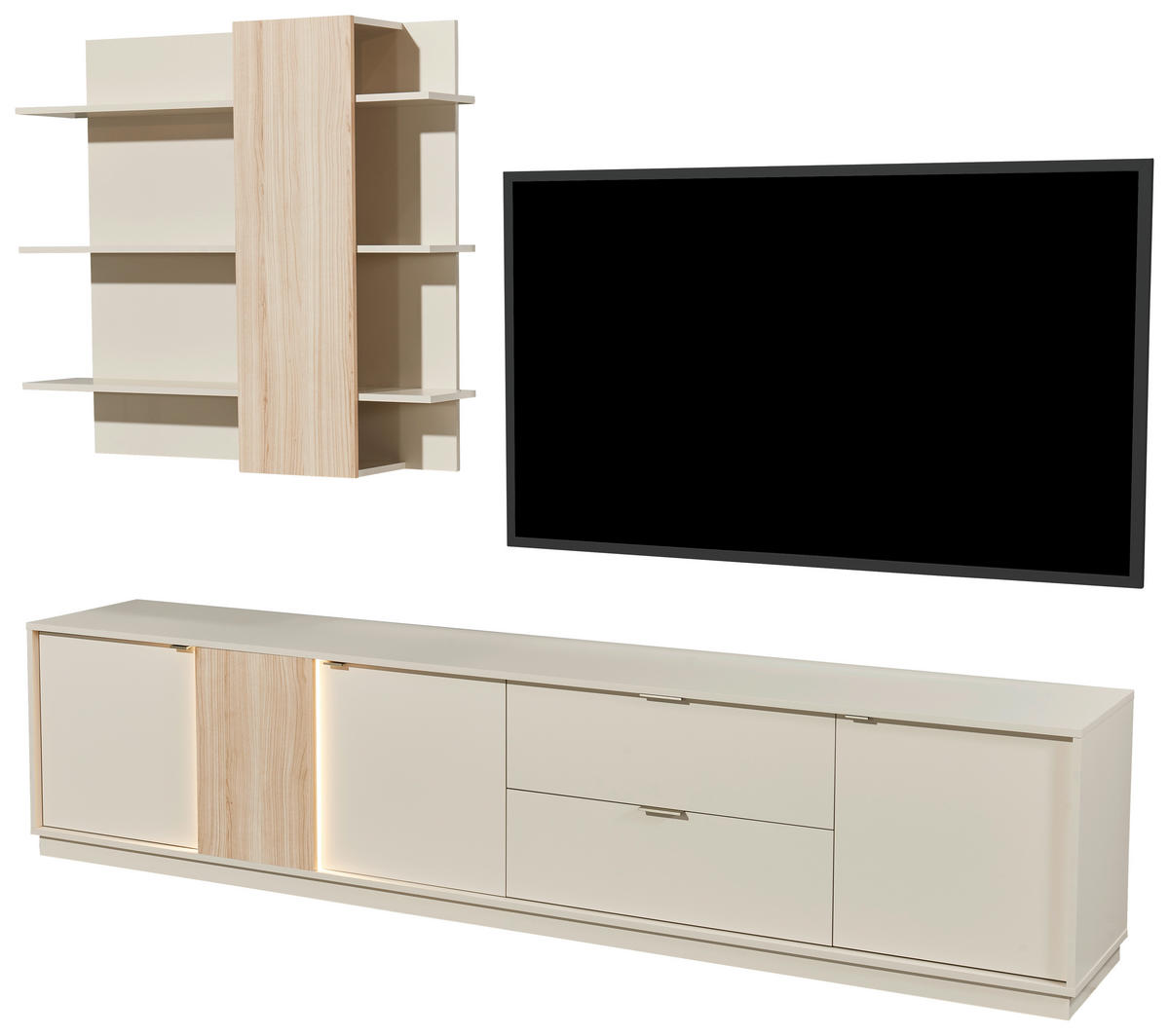 SIDEBOARD  in 193/83/40 cm  - Kaschmir/Silberfarben, Design, Holzwerkstoff/Kunststoff (193/83/40cm) - MID.YOU