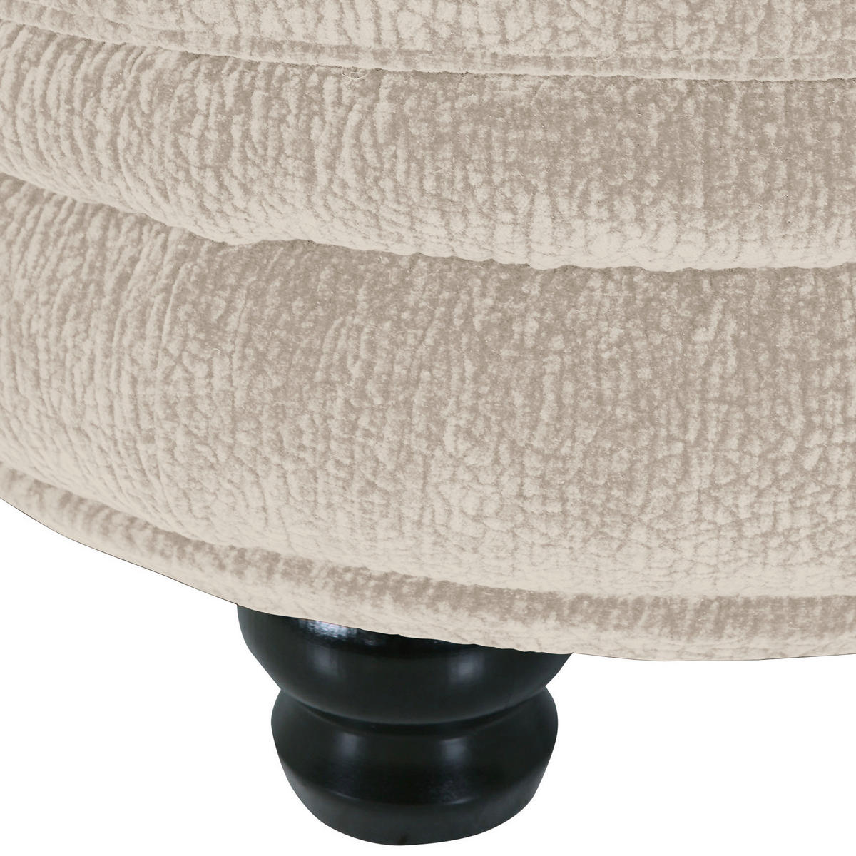 TABOURET in Textil Beige  - Beige/Schwarz, Romantik / Landhaus, Holz/Textil (74/50cm) - Landscape