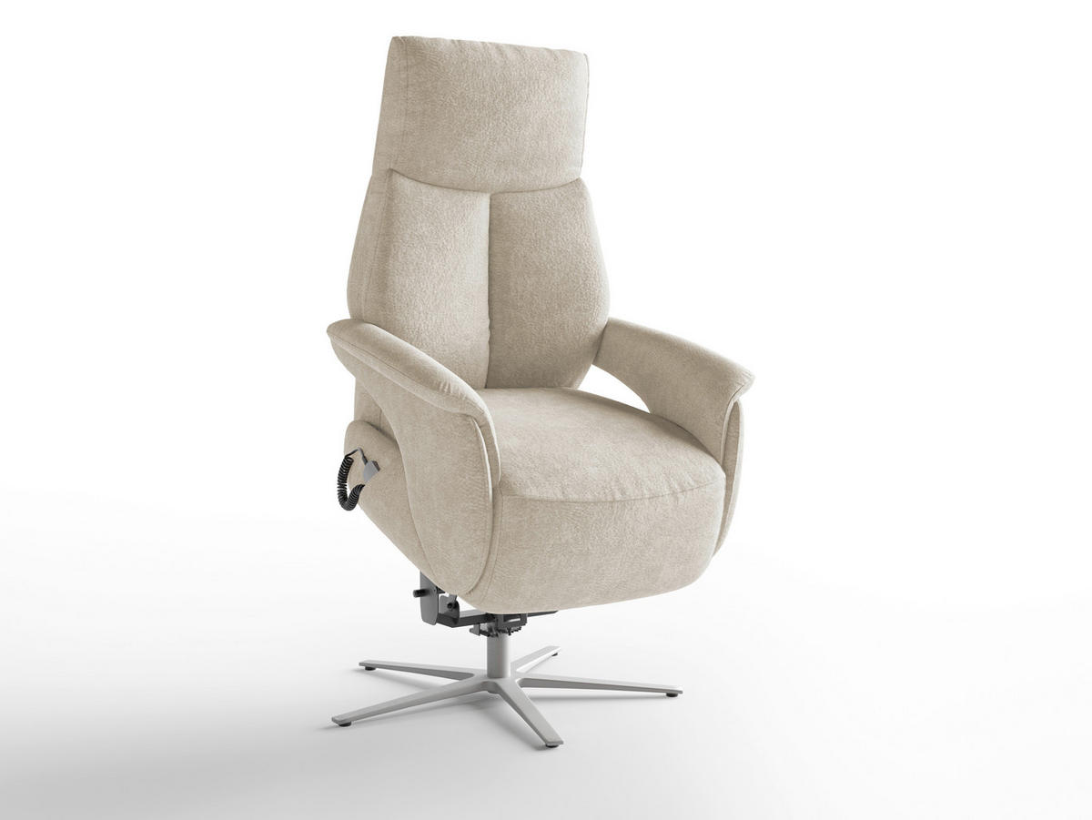 RELAXSESSEL TV LAZY E XS1 Mikrofaser Kopfteilverstellung, Rücken echt    - Silberfarben, Basics, Textil/Metall (75/110/85cm) - Sit & More