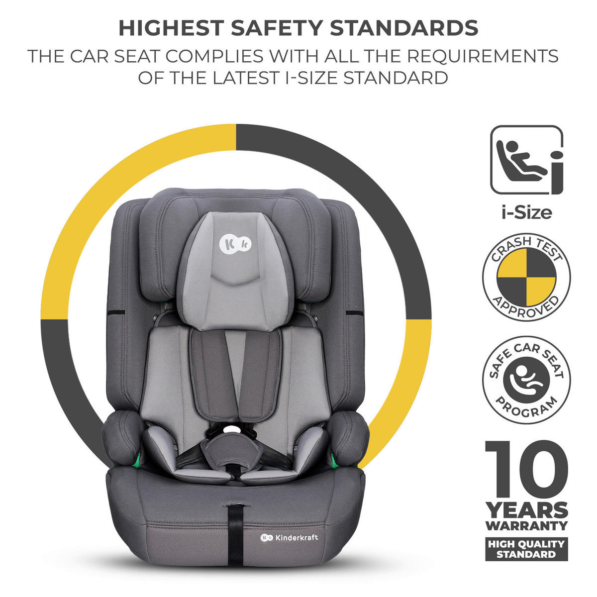 KINDERAUTOSITZ Safety Fix 2 i-Size  - Hellgrau/Grau, Basics, Kunststoff (44/82.5/49cm) - kinderkraft
