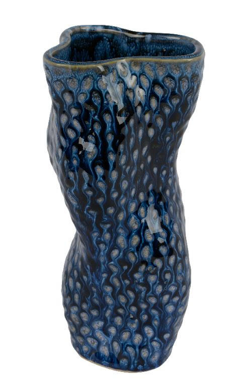 VASE 20 cm  - Blau, Basics, Keramik (39,00/20,00/22,00cm)