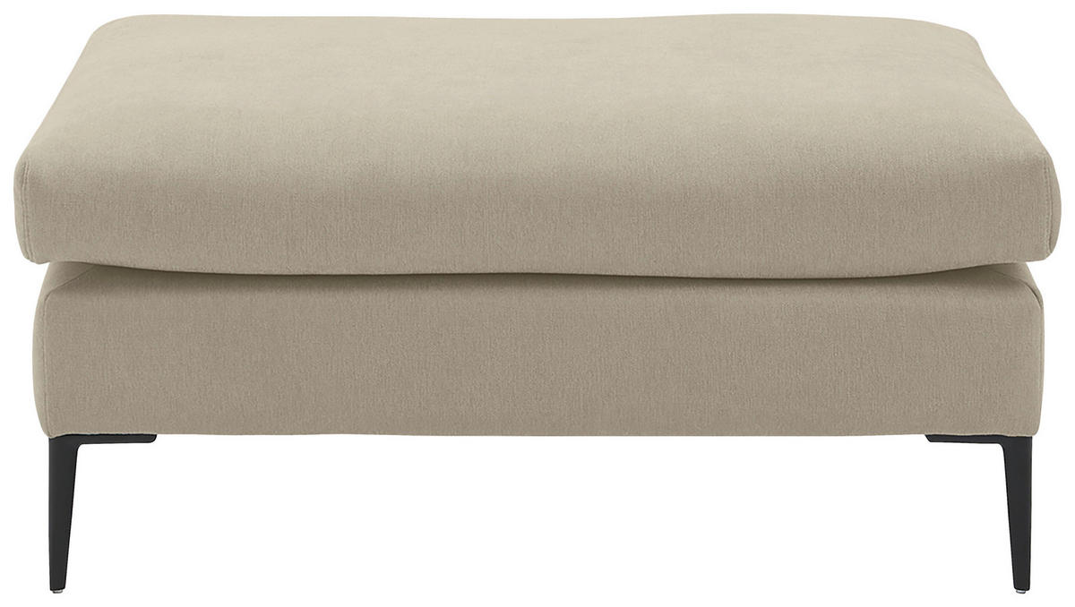 HOCKER in Textil Beige  - Beige/Schwarz, Modern, Textil/Metall (100/43/69cm) - Trendmanufaktur