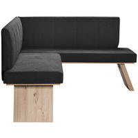 ECKBANK 150/185 cm Webstoff Schwarz   - Eichefarben/Schwarz, KONVENTIONELL, Textil (150/185cm)