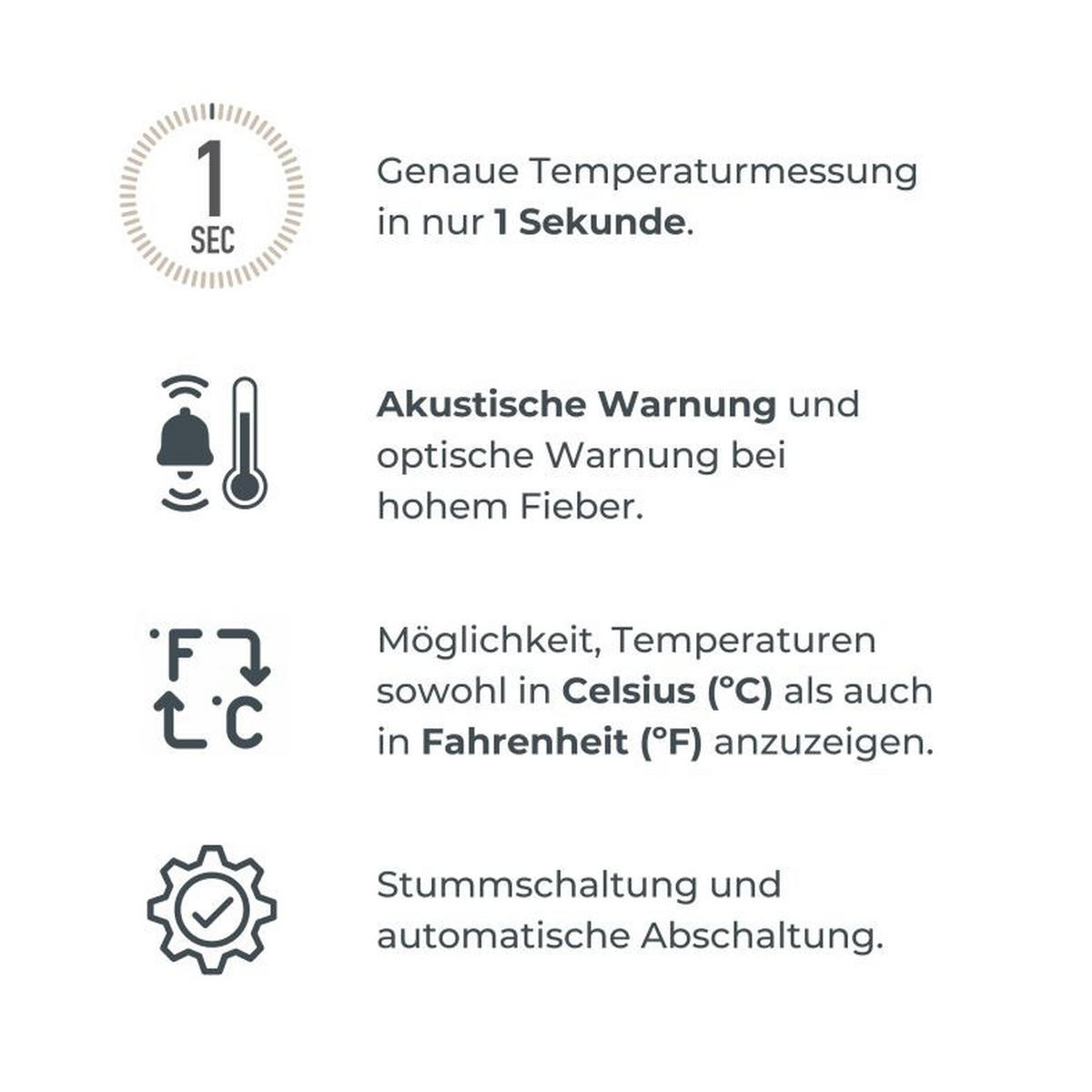 STIRNTHERMOMETER NuvitaMed  - Basics (5/5/15cm)