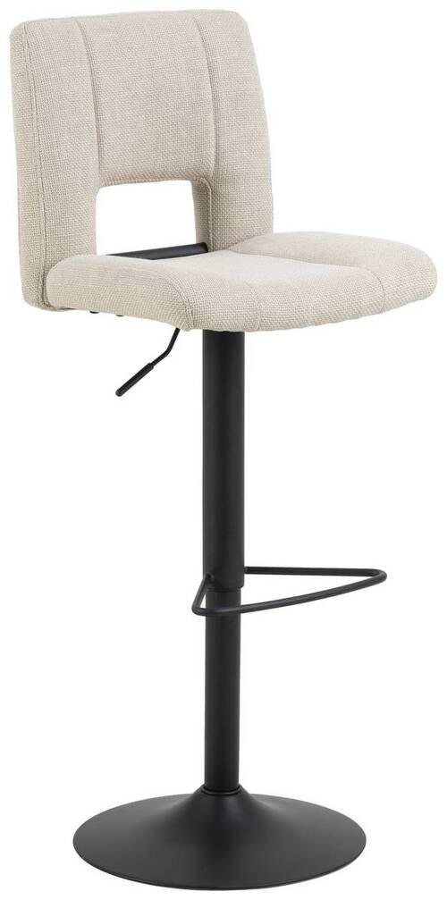 BARHOCKER Beige Stahl  - Hellbraun/Beige, Design, Textil/Metall (41,5/115/52cm) - MID.YOU