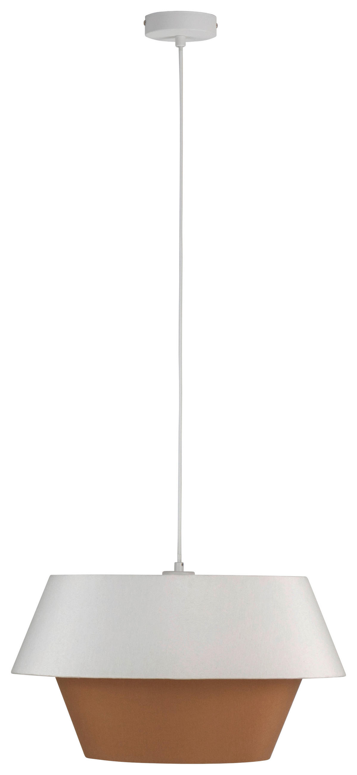 HÄNGELEUCHTE 45/130 cm  - Weiß/Mokka, Trend, Kunststoff/Textil (45/130cm) - Collett's Monde