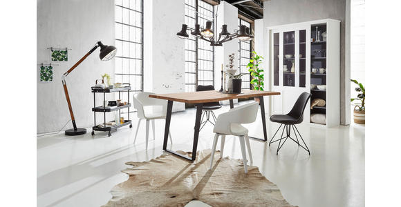 ESSTISCH in Holz, Metall 175/90/76 cm - Schwarz/Akaziefarben, KONVENTIONELL, Holz/Metall (175/90/76cm) - Ambia Home