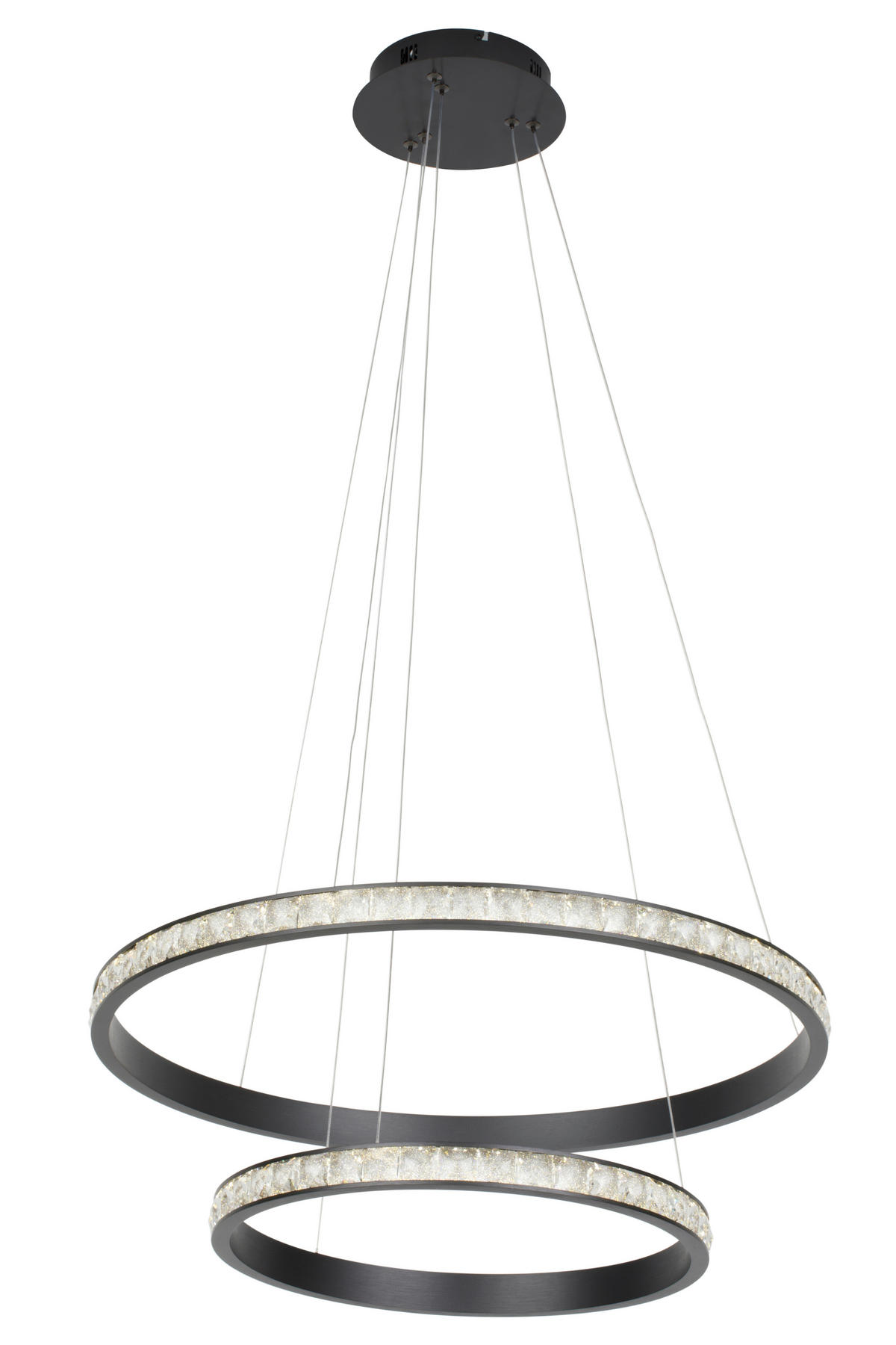 LED-HÄNGELEUCHTE Elora 62/150 cm  - Schwarz, Design, Glas/Metall (62/150cm) - Novel