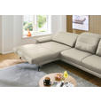 ECKSOFA in Echtleder Ecru  - Ecru/Schwarz, Design, Leder/Metall (193/332cm) - Dieter Knoll