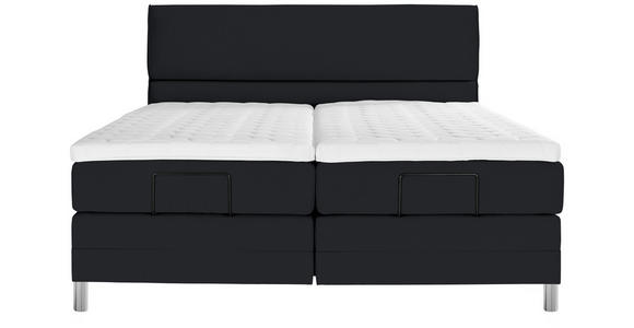 BOXSPRINGBETT 180/200 cm  in Schwarz  - Chromfarben/Schwarz, KONVENTIONELL, Kunststoff/Textil (180/200cm) - Voleo