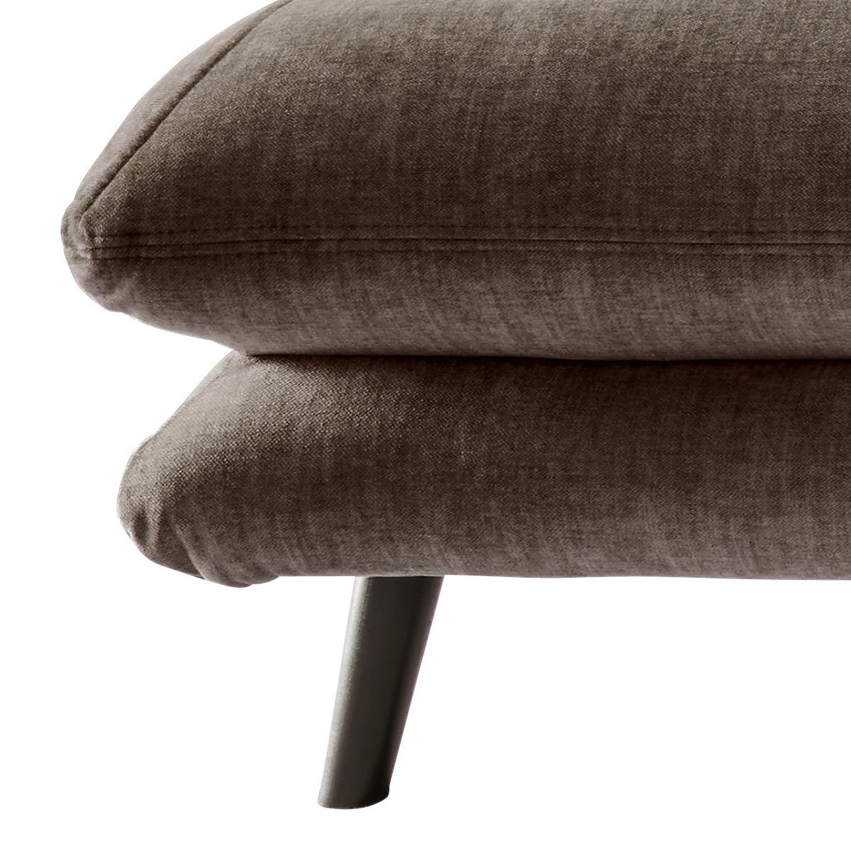 ECKSOFA in Velours Braun  - Schwarz/Braun, Modern, Holz/Textil (180/255cm) - Livetastic