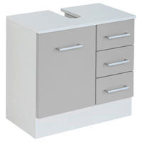 WASCHBECKENUNTERSCHRANK 60/56/35 cm  - Chromfarben/Weiss, Modern, Holzwerkstoff/Metall (60/56/35cm) - Held