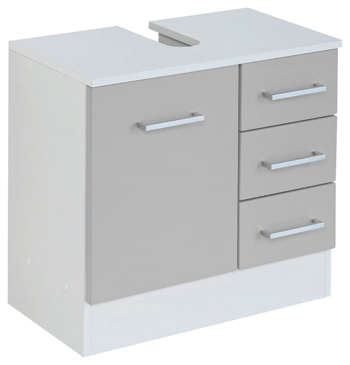 WASCHBECKENUNTERSCHRANK 60/56/35 cm  - Chromfarben/Weiss, Modern, Holzwerkstoff/Metall (60/56/35cm) - Held